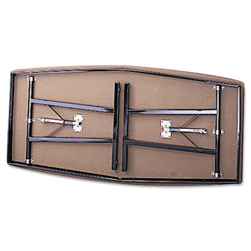 Barricks Economy Conference Folding Table, Boat, 96w X 36d X 30h, Walnut-black freeshipping - TVN Wholesale